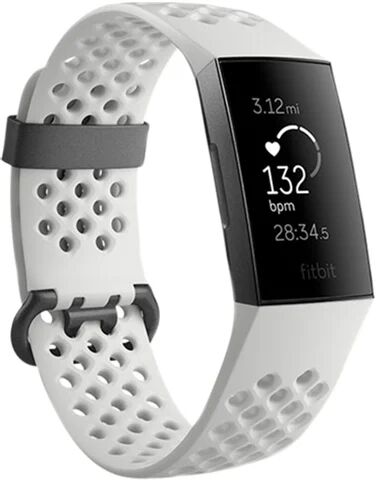 Refurbished: Fitbit Charge 3 Advanced Health + Fitness Tracker Frost White/Graphite, B
