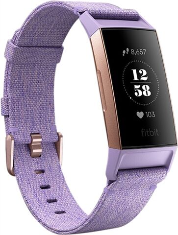 Refurbished: Fitbit Charge 3 Special Edition Lavender Woven, B