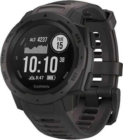 Refurbished: Garmin Instinct Rugged GPS Smartwatch - Graphite, B