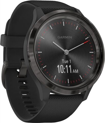 Refurbished: Garmin Vivomove 3 Hybrid Smartwatch Silicone - Black, B