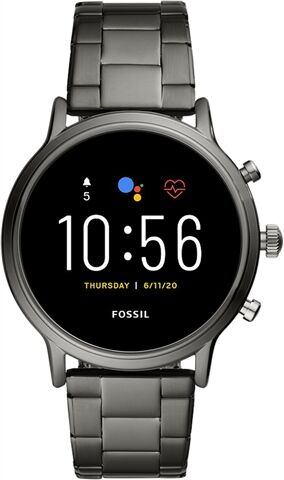 Refurbished: Fossil Gen 5 Carlyle HR FTW4024 - Smoke Steel/Smoke Steel, B