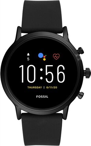 Refurbished: Fossil Gen 5 Smartwatch - The Carlyle HR (FTW4025P) Black Silicone, B