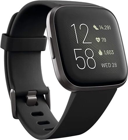 Refurbished: Fitbit Versa 2 Fitness Smartwatch Black/Carbon, C