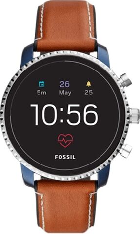 Refurbished: Fossil Gen 4 Smartwatch Q Explorist HR (FTW4016P) Tan Leather, B