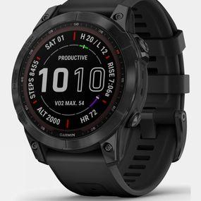 Garmin Fenix 7 Sapphire Solar Multisport GPS Watch Black / Titanium Black Band Size: (One Size)