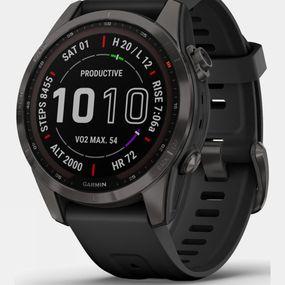 Garmin Fenix 7S Sapphire Solar Multisport GPS Watch Carbon Grey / Black Band Size: (One Size)