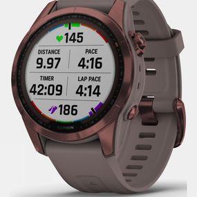 Garmin Fenix 7S Sapphire Solar Multisport GPS Watch Dark Bronze Titanium / Shale Grey Band Size: (One Size)