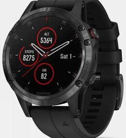 Garmin Fenix 5 Plus Sapphire Multisport GPS Watch Black with Black Band Size: (One Size)