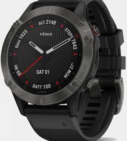 Garmin Fenix 6 Sapphire Multisport GPS Watch Grey/Black Band Size: (One Size)