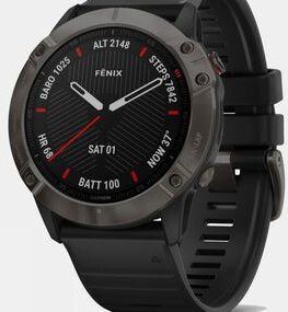 Garmin Fenix 6X Sapphire Multisport GPS Watch Carbon Grey DLC/Black Band Size: (One Size)