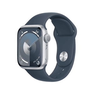 Apple Watch Series 9 GPS Cassa 41 mm in alluminio argento con Cinturino Sport Blu inverno - S/M