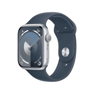 Apple Watch Series 9 GPS Cassa 45 mm in alluminio argento con Cinturino Sport blu inverno - M/L