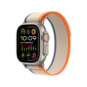 Apple Watch Ultra 2 GPS + Cellular, Cassa 49 mm in titanio con Trail Loop arancione/beige - M/L
