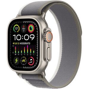 Apple Watch Ultra 2 GPS + Cellular, Cassa 49 mm in titanio con Trail Loop verde/grigio - M/L