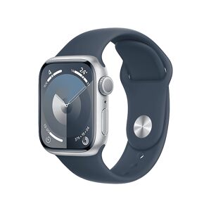 Apple Watch Series 9 GPS, Cassa 41 mm in alluminio argento con Cinturino Sport blu inverno - M/L