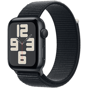 Apple Watch SE GPS, Cassa 44 mm in alluminio mezzanotte con Sport Loop 2023