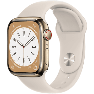 Apple Watch Series 8 GPS + Cellular 41mm Cassa in acciaio inossidabile color oro con Loop maglia milanese