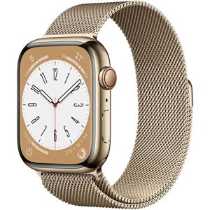 Apple Watch Series 8 GPS + Cellular 45mm Cassa in Acciaio Inossidabile color Oro with con Cinturino Loop Milanese