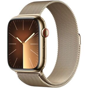 Apple Watch Series 9 GPS + Cellular Cassa 45mm in Acciaio inossidabile Oro con Cinturino Loop Milanese