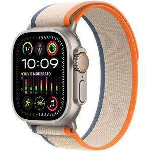 Apple Watch Ultra 2 GPS + Cellular, Cassa 49m in Titanio con Arancione/Beige Trail Loop - S/M