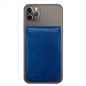 CELLY Carddbl Portacarte Magnetico-blu/similpelle