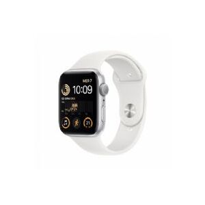 Apple Watch Se Gps 44mm Argento Cassa In Alluminio Con Bianco Sport Band - Mnk23ty/a