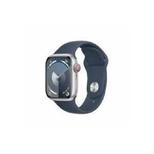 Apple Watch Seriesâ 9 Gps + Cellular 41mm Silver Aluminium Case With Storm Blue Sport Band - S/m - Mrhv3ql/a