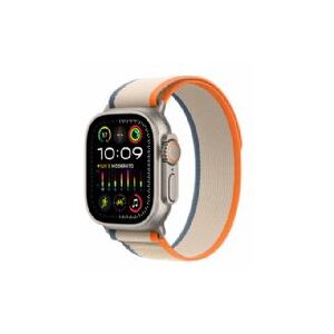 Apple Watch Ultra 2 Gps + Cellular, 49mm Titanium Case With Orange/beige Trail Loop - S/m - Mrf13ty/a