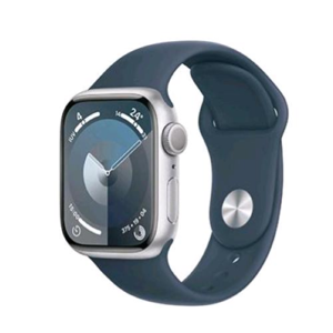 Apple WATCH SERIES 9 GPS 41mm ALLUMINIUM CASE SILVER CON CINTURINO SPORT BAND STORM BLUE M/L