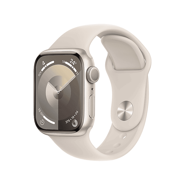 apple watch series 9 gps cassa 41 mm in alluminio galassia con cinturino sport - s/m