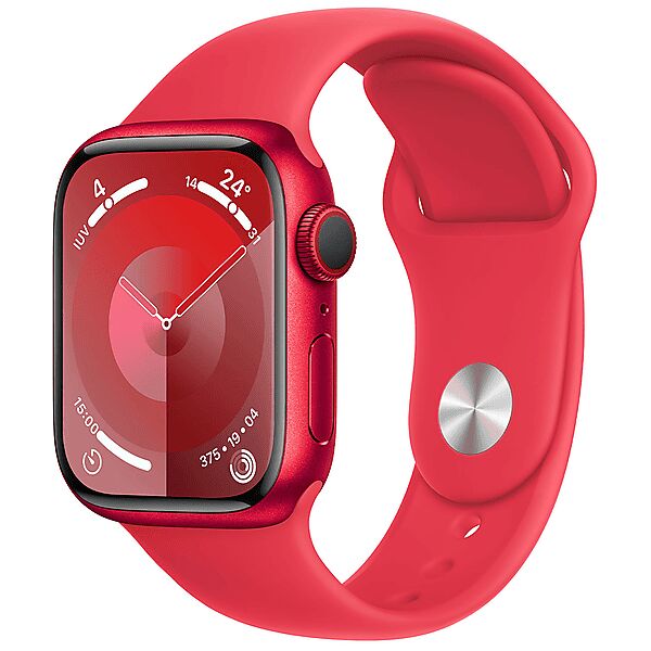 apple watch series 9 gps + cellular, cassa 41 mm in alluminio (product)red con cinturino sport - s/m