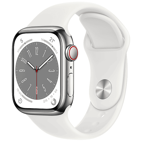 apple watch series 8 gps + cellular 41mm cassa in acciaio inossidabile color grafite con cinturino sport mezzanotte - regular