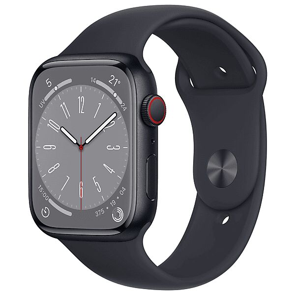 apple watch series 8 gps + cellular 45mm cassa in alluminio color mezzanotte con cinturino sport mezzanotte - regular