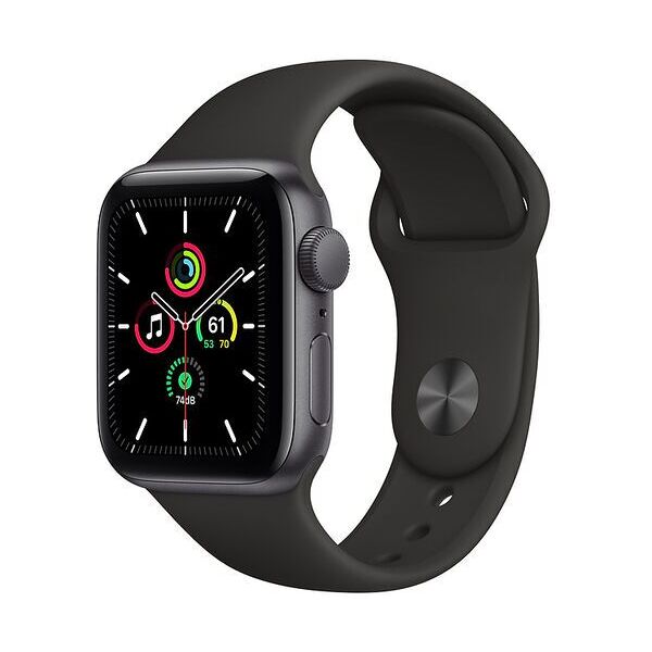 apple watch se alluminio 40 mm (2020)   wifi + cellular   grigio siderale   sportarmband schwarz s/m