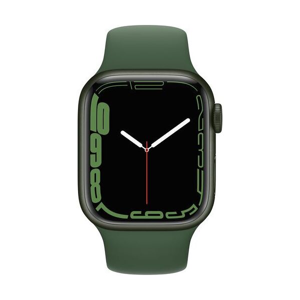 apple watch series 7 alluminio 41 mm (2021)   gps   verde   cinturino sport trifoglio