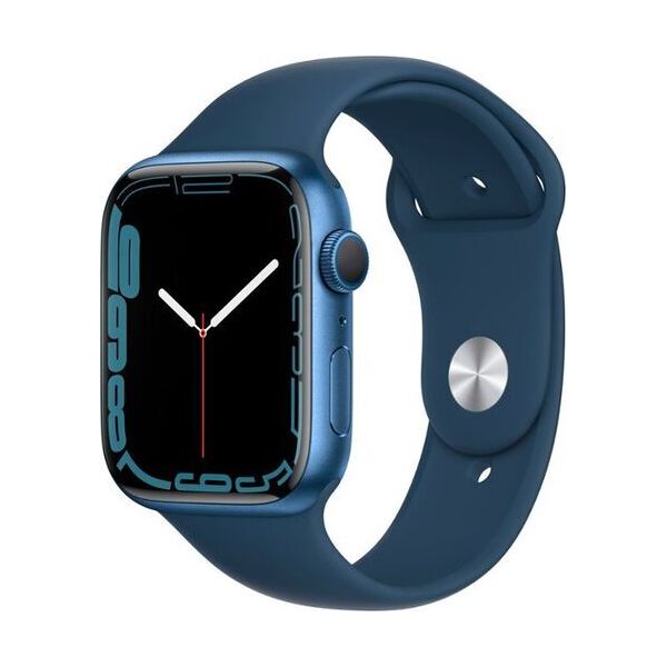apple watch series 7 alluminio 41 mm (2021)   gps + cellular   blu   cinturino sport blu abisso