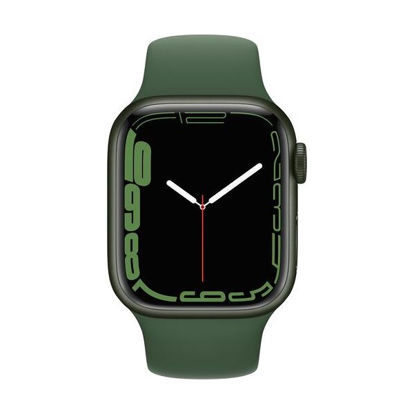 apple watch series 7 alluminio 41 mm (2021)   gps + cellular   verde   cinturino sport trifoglio