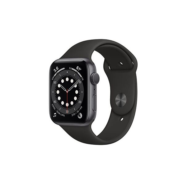 apple watch series 6 gps 44mm alluminio grigio siderale con cinturino sport nero usato grado a