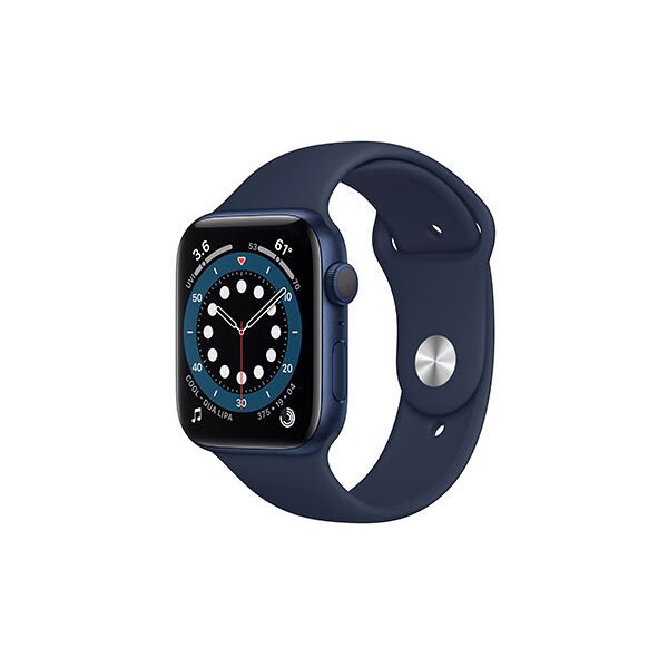 apple watch series 6 gps 44mm alluminio azzurro con cinturino sport deep navy usato grado b