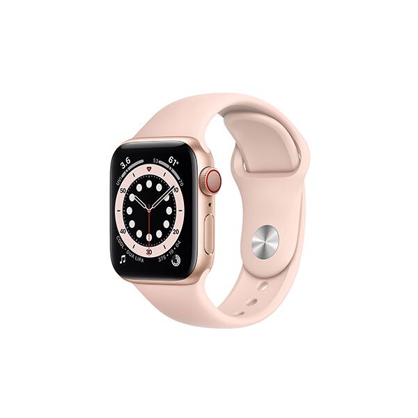 apple watch series 6 gps + cellular 40mm alluminio oro con cinturino sport rosa sabbia usato grado b