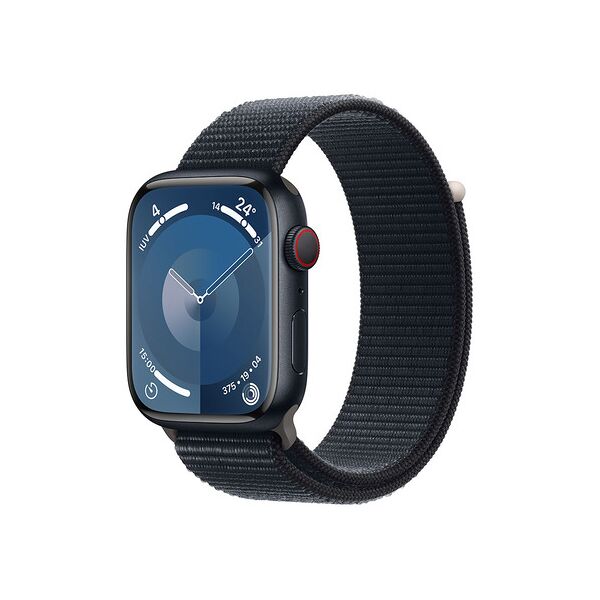 apple watch series 9 gps + cellular cassa 45mm in alluminio mezzanotte