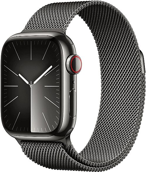 Apple Watch Series 9 GPS + Cellular, Cassa 45 mm in acciaio inossidabile color grafite con Loop maglia milanese