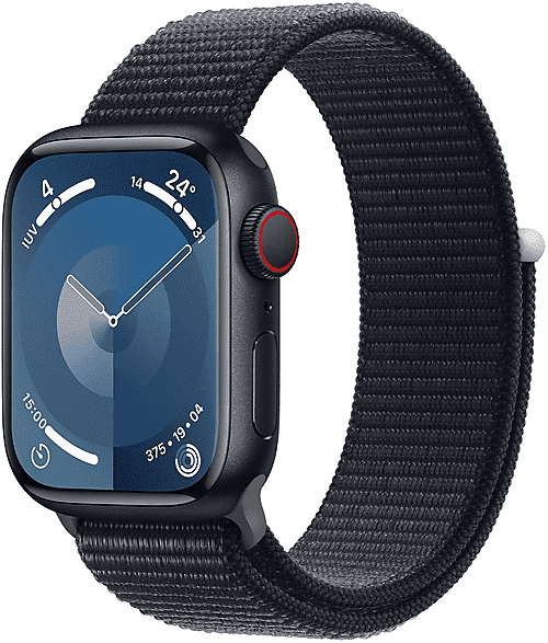 Apple Watch Series 9 GPS + Cellular, Cassa 45 mm in alluminio mezzanotte con Sport Loop