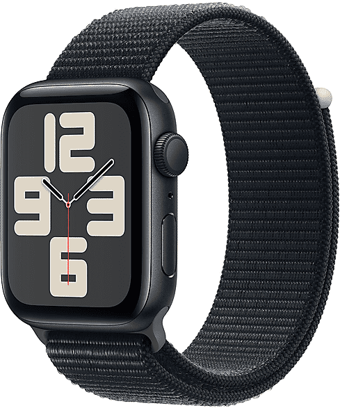 Apple Watch SE GPS, Cassa 44 mm in alluminio mezzanotte con Sport Loop 2023