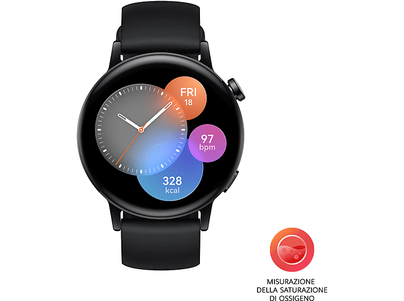 huawei smartwatch  watch gt3 42mm active, black