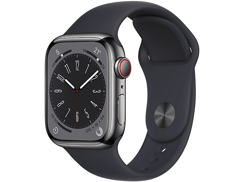 Apple Watch Series 8 GPS + Cellular 41mm Cassa in acciaio inossidabile color grafite con Loop maglia milanese