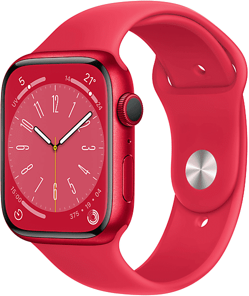 apple watch series 8 gps + cellular 45mm cassa in alluminio (product)red con cinturino sport - regular