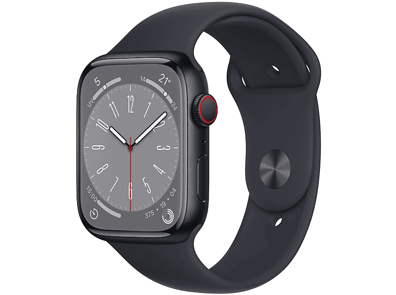 Apple Watch Series 8 GPS + Cellular 45mm Cassa in alluminio color mezzanotte con Cinturino Sport Mezzanotte - Regular