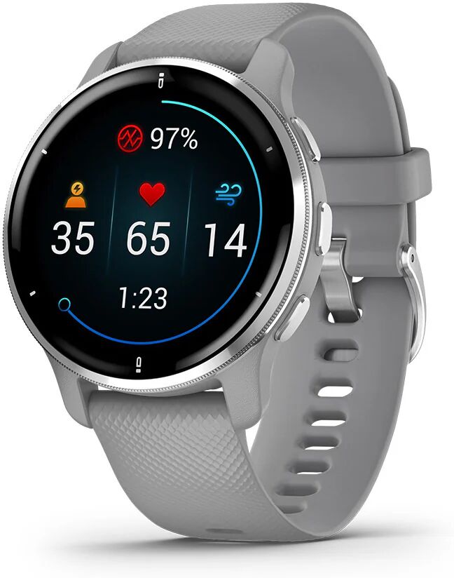 Garmin Venu 2 Plus GPS 3,3 cm (1.3) AMOLED 43 mm Digitale 416 x 416 Pixel Touch screen Grigio, Argento Wi-Fi GPS (satellitare)