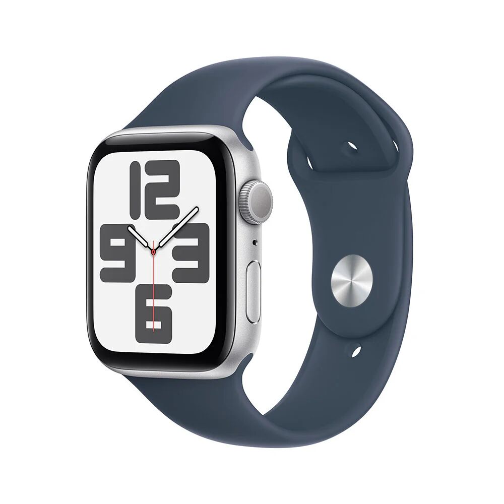 Apple Watch SE GPS Cassa 44mm in Alluminio Argento con Cinturino Sport Blu Tempesta - M/L